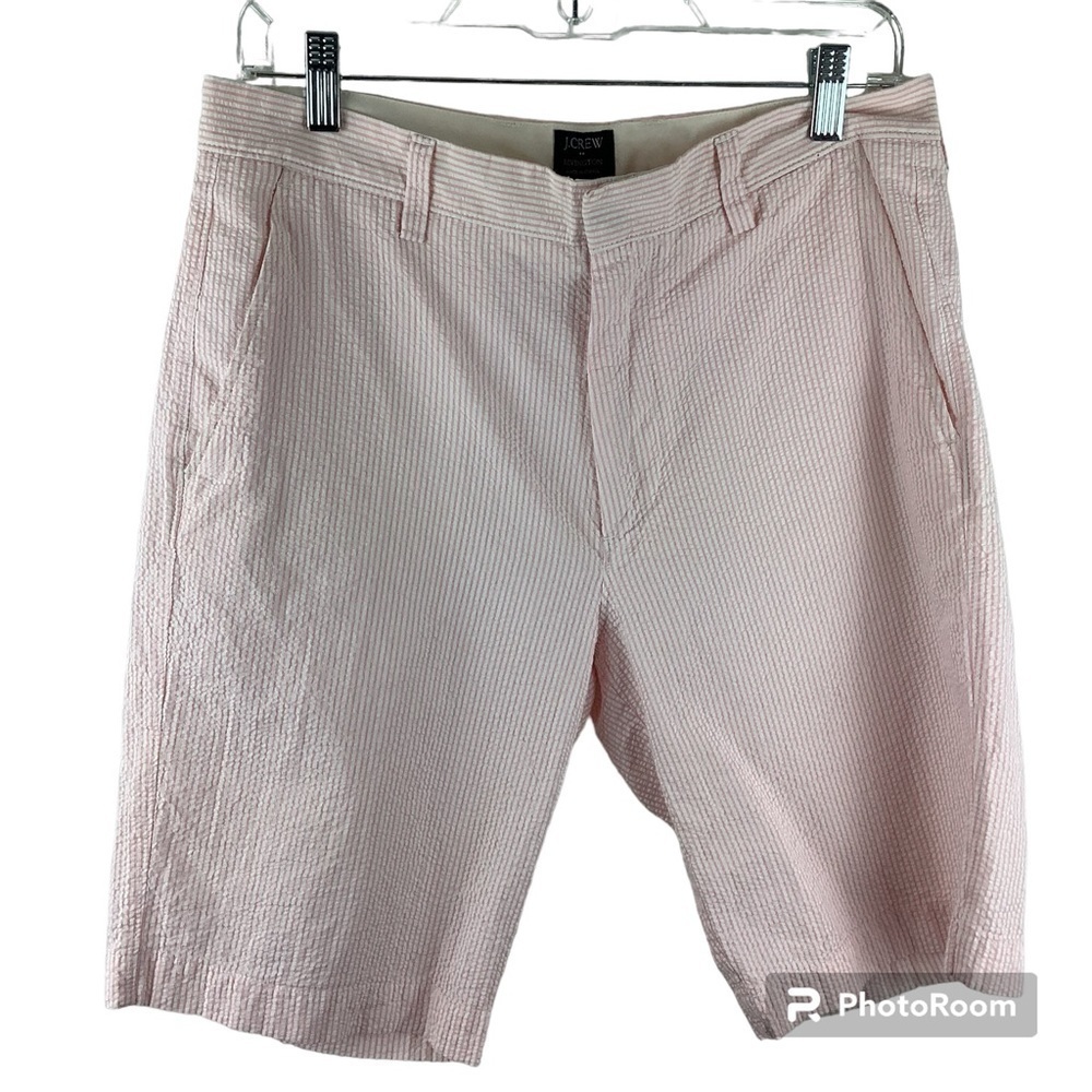 J.Crew Factory Pink and White Rivington Seersucker Shorts Size 31